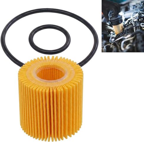 Engine Oil Filter, High-Density Oil Filter with 2 Seal Rings, Compatible with 2009-2018 Corolla, 2010-2020 Prius, 2009-2014 Matrix, 2008-2014 Scion XD, Replaces #04152-YZZA6 (Orange) in Kuwait