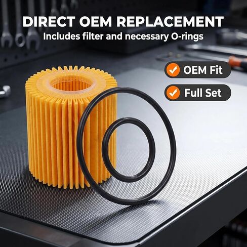 Engine Oil Filter, High-Density Oil Filter with 2 Seal Rings, Compatible with 2009-2018 Corolla, 2010-2020 Prius, 2009-2014 Matrix, 2008-2014 Scion XD, Replaces #04152-YZZA6 (Orange) in Kuwait