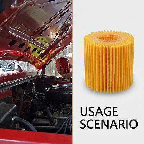 Engine Oil Filter, High-Density Oil Filter with 2 Seal Rings, Compatible with 2009-2018 Corolla, 2010-2020 Prius, 2009-2014 Matrix, 2008-2014 Scion XD, Replaces #04152-YZZA6 (Orange) in Kuwait