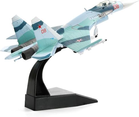 NUOTIE Sukhoi su-27 Flanker 1/100 Diecast Metal Aircraft Model Kit Soviet Union Military Fighter Alloy Pre-Build Airplane Model with Display Stand for Adults Collections or Gift in Saudi Arabia