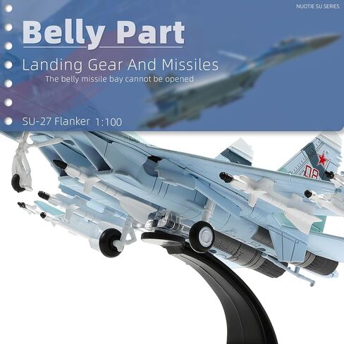NUOTIE Sukhoi su-27 Flanker 1/100 Diecast Metal Aircraft Model Kit Soviet Union Military Fighter Alloy Pre-Build Airplane Model with Display Stand for Adults Collections or Gift in Saudi Arabia
