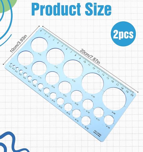 2Pcs Circle Stencils, Circle Template for Drawing Precision Design for Drafting and Art Projects in Saudi Arabia