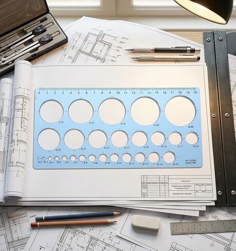 2Pcs Circle Stencils, Circle Template for Drawing Precision Design for Drafting and Art Projects in Saudi Arabia