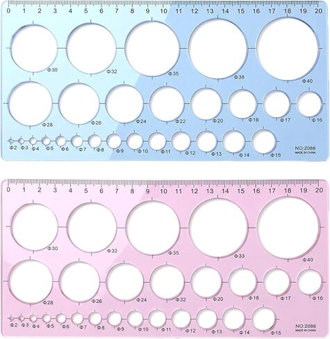 2Pcs Circle Stencils, Circle Template for Drawing Precision Design for Drafting and Art Projects in Saudi Arabia