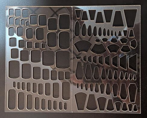 Lapidary Cabochon Template Stencil Set 100+Shapes, Trapezoidal Coffin and Fan Shapes, Thick Clear Cast Acrylic in Saudi Arabia