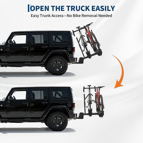 Garvee Bike Rack for Car, Hitch Bike Rack 200 LBS Capacity, 2 E-Bike Racks with 2" Receiver, Anti-Wobble, Foldable & Tiltable, Fits Fat Tire Bikes in Kuwait
