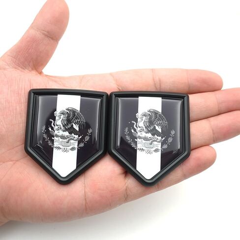 2 Pack Mexico Mexican Flag Decoration Accessories Fits for Truck Vehicles Cars Decal Sticker Emblem Badge (Black) in Kuwait