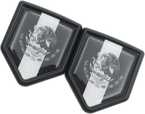 2 Pack Mexico Mexican Flag Decoration Accessories Fits for Truck Vehicles Cars Decal Sticker Emblem Badge (Black) in Kuwait
