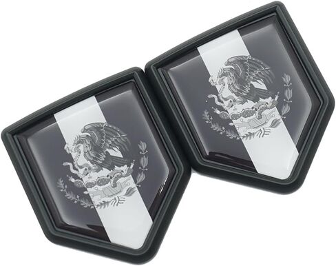 2 Pack Mexico Mexican Flag Decoration Accessories Fits for Truck Vehicles Cars Decal Sticker Emblem Badge (Black) in Kuwait