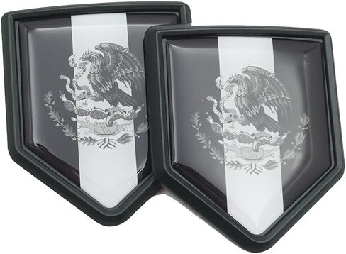 2 Pack Mexico Mexican Flag Decoration Accessories Fits for Truck Vehicles Cars Decal Sticker Emblem Badge (Black) in Kuwait