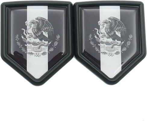 2 Pack Mexico Mexican Flag Decoration Accessories Fits for Truck Vehicles Cars Decal Sticker Emblem Badge (Black) in Kuwait