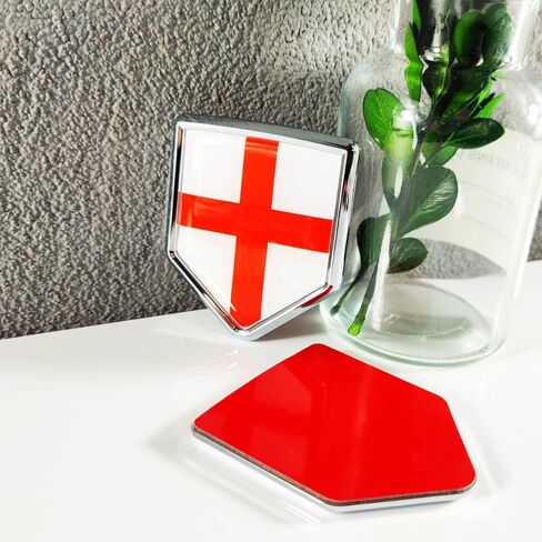 Newperlite England Flag Decal Sticker Car Emblem English Flag Car Decoration Accessories Chrome Shield for Truck Vehicles Cars, 2 Pack in Kuwait