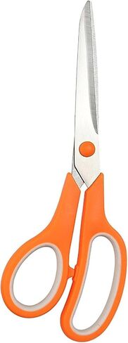 Orange 8" Student Scissors,Multifunctional Scissors,Professional Stainless Steel Comfort Grip,Handmade Projects Suitable for Students,Comfort Right/Left Handed Cutting and Measuring Devices in Kuwait