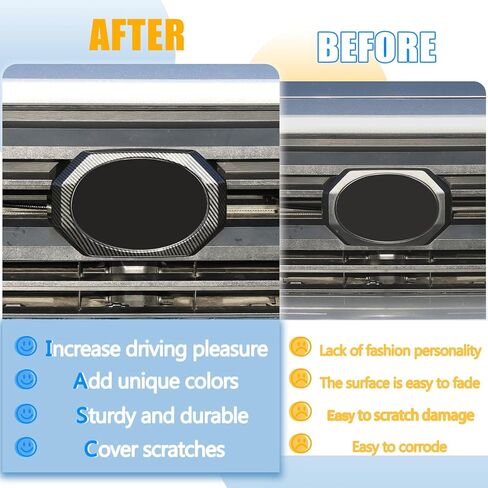 Car Grill Badge Sign Ring Cover Compatible with Toyota Tacoma 2024 2025 2026,Front Emblem Ring Frame Trim Exterior Accessories Front Logo Back Badge Decor Cover Circle Ring in Kuwait