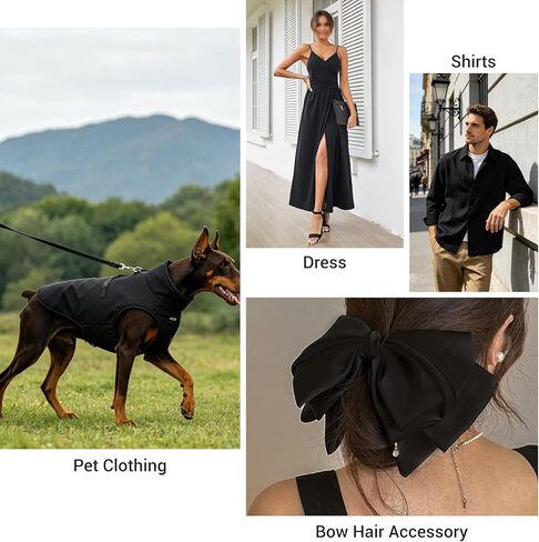 57"W x 24"L Black Fabric By The Yard 20% Cotton, 80% Polyester Homespun Fabric for DIY, Handmade,Sewing and Home Textiles(2/3 Yard) in Kuwait