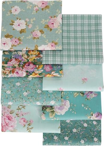 8pcs Fat Quarters 100% Cotton Fabric Bundles Floral Precut Fabric Squares 18"x22" for DIY Quilting Sewing Patchwork Crafts in Saudi Arabia