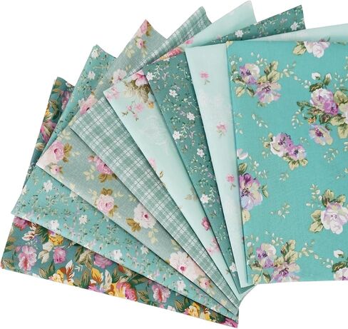8pcs Fat Quarters 100% Cotton Fabric Bundles Floral Precut Fabric Squares 18"x22" for DIY Quilting Sewing Patchwork Crafts in Saudi Arabia