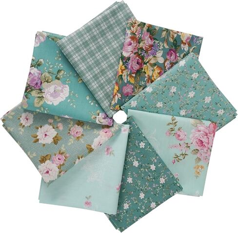 8pcs Fat Quarters 100% Cotton Fabric Bundles Floral Precut Fabric Squares 18"x22" for DIY Quilting Sewing Patchwork Crafts in Saudi Arabia