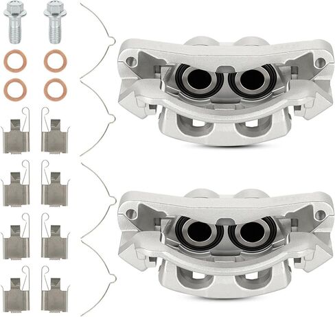 مجموعة فرجار الفرامل الأمامية اليسرى اليمنى متوافقة مع Ford Excursion 2000-2005، F-250 Super Duty 1999-2004، F-350 Super Duty 1999-2004، استبدل 18-B4790 18-B4791 in Kuwait