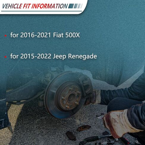 D1809 D1811 Front Rear Ceramic Disc Brake Pads for 2016-2021 Fiat 500X, for 2015-2022 Jeep Renegade, 8Pcs Driver and Passenger Side in Saudi Arabia