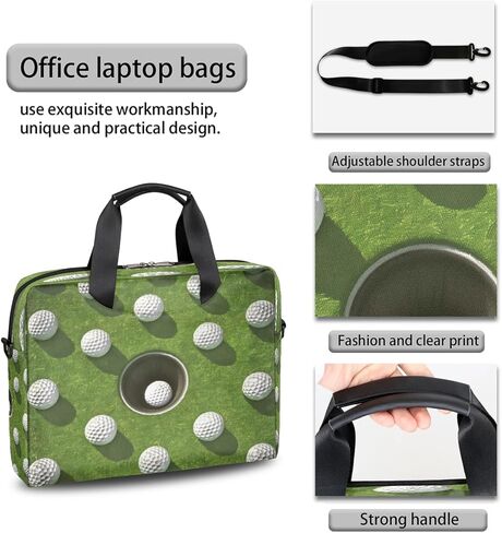 Laptop Bag Golf Balls Pattern Laptop Case Sleeve Messenger Bags with Shoulder Strap Briefcase for Laptop 13 14 14.5 15.6 16 in in Saudi Arabia
