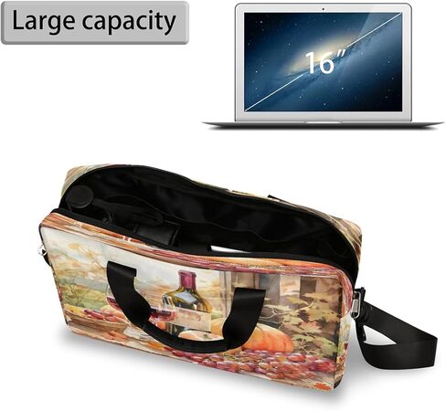Laptop Bag Farm Wine Pumpkin Grapes Laptop Case Sleeve Messenger Bags with Shoulder Strap Briefcase for Laptop 13 14 14.5 15.6 16 in in Saudi Arabia