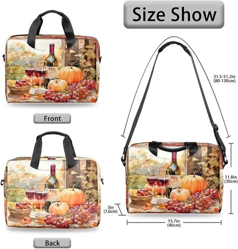 Laptop Bag Farm Wine Pumpkin Grapes Laptop Case Sleeve Messenger Bags with Shoulder Strap Briefcase for Laptop 13 14 14.5 15.6 16 in in Saudi Arabia