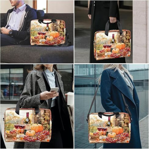 Laptop Bag Farm Wine Pumpkin Grapes Laptop Case Sleeve Messenger Bags with Shoulder Strap Briefcase for Laptop 13 14 14.5 15.6 16 in in Saudi Arabia