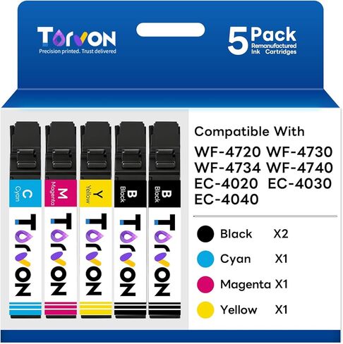 Remanufactured Ink Cartridge for Epson 802 802 XL Ink Cartridges Combo Pack Compatible wirh Workforce Pro WF-4740 WF-4730 WF-4720 WF-4734 EC-4020 EC-4030 (2 Black, 1 Cyan, 1 Magenta, 1 Yellow) in Saudi Arabia