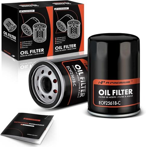 فلتر الزيت A-Premium 10K Miles متوافق مع Ford Thunderbird 2002-2005 & Jaguar S-Type XKR 2000-2005، Vanden Pla XJ8 XJR 1998-2005، XK8 1997-2005 & Lincoln LS 2000-2004، مجموعة مكونة من قطعتين in Kuwait