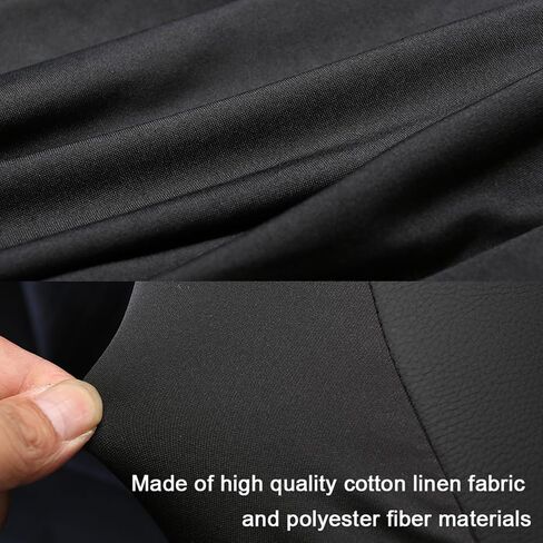 GIANT PANDA Front Car Seat Covers Custom Fit Ford F150 F250 F350 F450 Super Crew/Crew Cab Pickup Trucks, Front Seats Fabric Protectors (Black) 2-Pack, Faux Leather + Stretch Fabric in Saudi Arabia