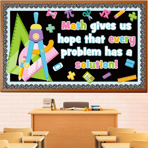 Math Bulletin Board Decoration Set, Problem Solving Classroom Decorations, Mathematics Symbol Paper Cutouts for Back to School Library Nursery Wall Chalkboard Door Decor for Teacher in Saudi Arabia