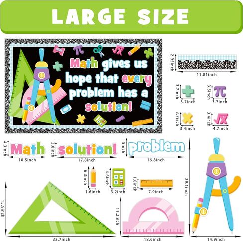 Math Bulletin Board Decoration Set, Problem Solving Classroom Decorations, Mathematics Symbol Paper Cutouts for Back to School Library Nursery Wall Chalkboard Door Decor for Teacher in Saudi Arabia