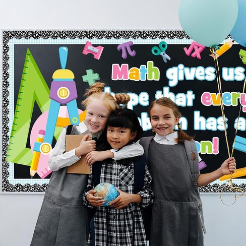 Math Bulletin Board Decoration Set, Problem Solving Classroom Decorations, Mathematics Symbol Paper Cutouts for Back to School Library Nursery Wall Chalkboard Door Decor for Teacher in Saudi Arabia