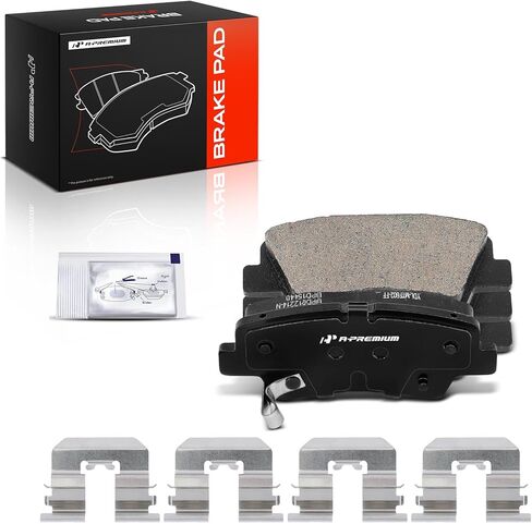A-Premium Rear Ceramic Brake Pads Set Compatible with Hyundai and Kia Models - Accent, Elantra, Elantra Coupe/GT, Sonata, for Veloster, Cadenza, Forte, Optima, Soul, Forte Koup, Forte5 in Kuwait