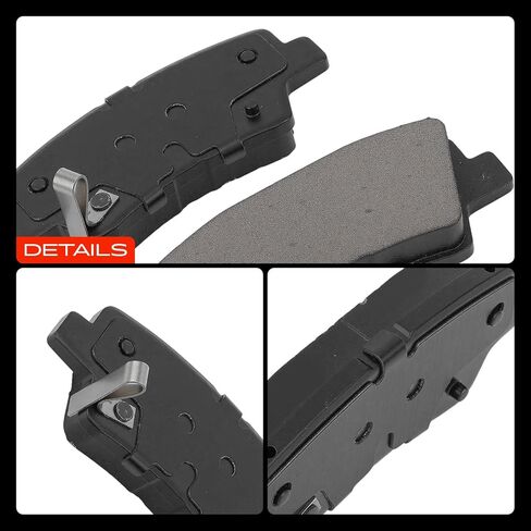 A-Premium Rear Ceramic Brake Pads Set Compatible with Hyundai and Kia Models - Accent, Elantra, Elantra Coupe/GT, Sonata, for Veloster, Cadenza, Forte, Optima, Soul, Forte Koup, Forte5 in Kuwait