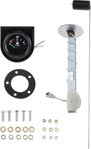 52mm Fuel Level Gauge 12V Fuel Tank Meter Pointer Meter for Car RV Yacht Boat Motorcycle Black Housing Black Dial White Letter 1 Set in Kuwait