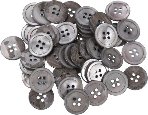 uxcell 50 Pcs Natural Shell Buttons, 4 Hole Mother of Pearl Buttons 10mm Sewing Craft Buttons for Shirt Sewing DIY Crafts Decoration, Grey in Kuwait