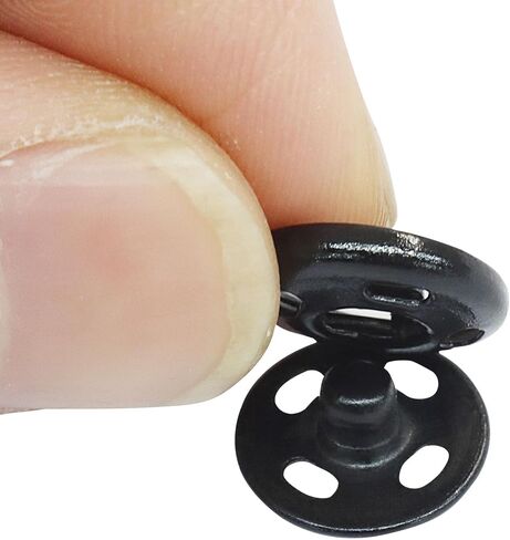 20 Sets Sew on Snap Buttons Set - 12mm Metal Snaps Durable Fasteners for Clothing, DIY Sewing and Craft Projects(Black) in Kuwait