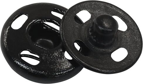 20 Sets Sew on Snap Buttons Set - 12mm Metal Snaps Durable Fasteners for Clothing, DIY Sewing and Craft Projects(Black) in Kuwait