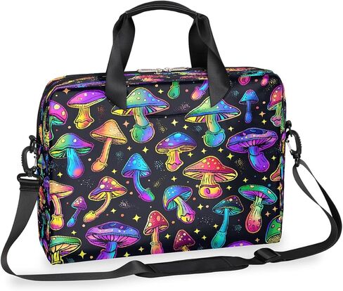 Laptop Bag Rainbow Colored Mushroom Pattern Laptop Case Sleeve Messenger Bags with Shoulder Strap Briefcase for Laptop 13 14 14.5 15.6 16 in in Saudi Arabia