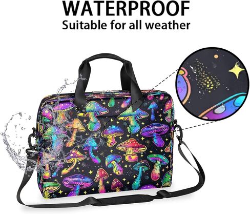 Laptop Bag Rainbow Colored Mushroom Pattern Laptop Case Sleeve Messenger Bags with Shoulder Strap Briefcase for Laptop 13 14 14.5 15.6 16 in in Saudi Arabia