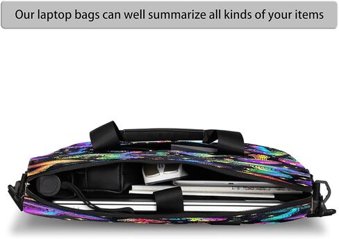 Laptop Bag Rainbow Colored Mushroom Pattern Laptop Case Sleeve Messenger Bags with Shoulder Strap Briefcase for Laptop 13 14 14.5 15.6 16 in in Saudi Arabia