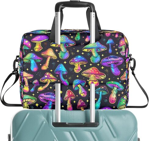 Laptop Bag Rainbow Colored Mushroom Pattern Laptop Case Sleeve Messenger Bags with Shoulder Strap Briefcase for Laptop 13 14 14.5 15.6 16 in in Saudi Arabia