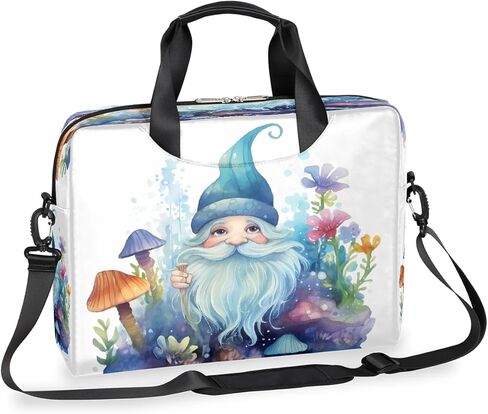 Laptop Bag Watercolor Gnomes Mushroom Flower Laptop Case Sleeve Messenger Bags with Shoulder Strap Briefcase for Laptop 13 14 14.5 15.6 16 in in Saudi Arabia