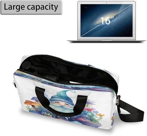 Laptop Bag Watercolor Gnomes Mushroom Flower Laptop Case Sleeve Messenger Bags with Shoulder Strap Briefcase for Laptop 13 14 14.5 15.6 16 in in Saudi Arabia