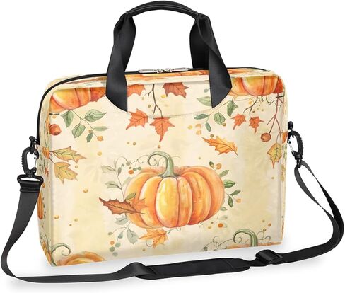 Laptop Bag Autumn Fall Maple Leaf Pumpkins Laptop Case Sleeve Messenger Bags with Shoulder Strap Briefcase for Laptop 13 14 14.5 15.6 16 in in Saudi Arabia