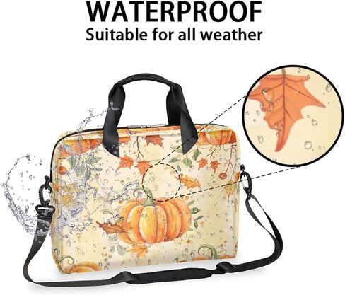 Laptop Bag Autumn Fall Maple Leaf Pumpkins Laptop Case Sleeve Messenger Bags with Shoulder Strap Briefcase for Laptop 13 14 14.5 15.6 16 in in Saudi Arabia