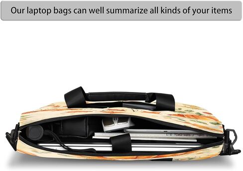 Laptop Bag Autumn Fall Maple Leaf Pumpkins Laptop Case Sleeve Messenger Bags with Shoulder Strap Briefcase for Laptop 13 14 14.5 15.6 16 in in Saudi Arabia