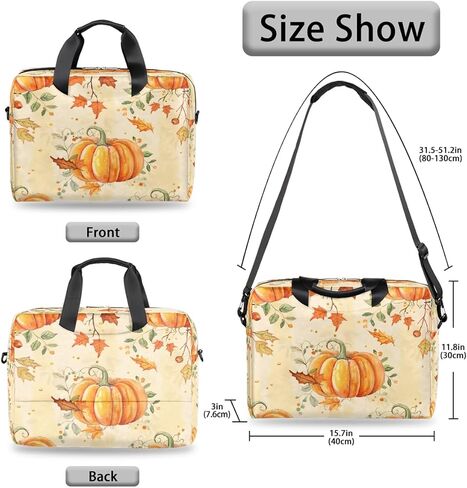 Laptop Bag Autumn Fall Maple Leaf Pumpkins Laptop Case Sleeve Messenger Bags with Shoulder Strap Briefcase for Laptop 13 14 14.5 15.6 16 in in Saudi Arabia